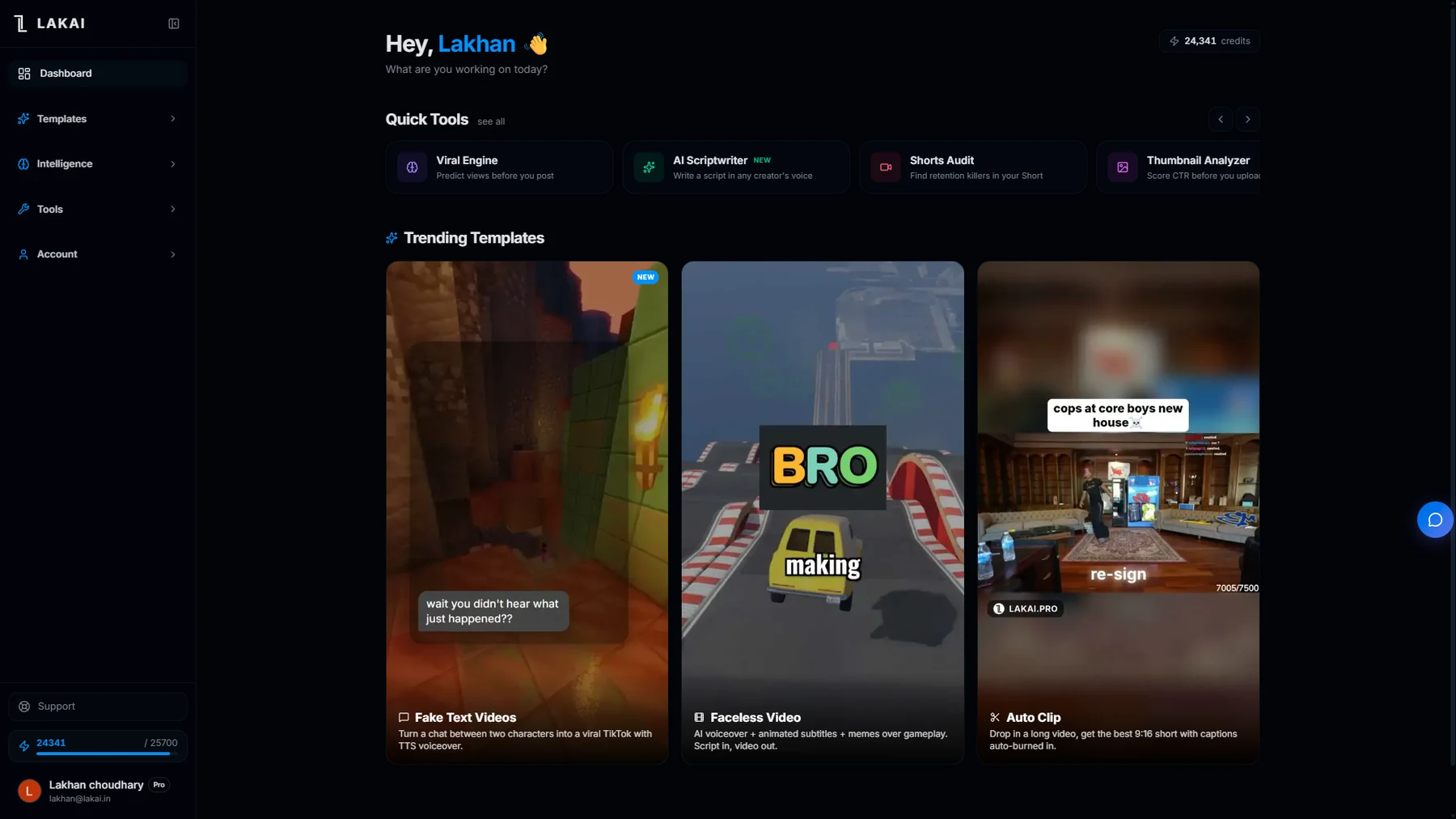 LAKAI dashboard